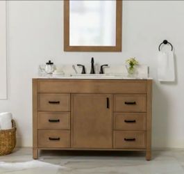 Home Decorators Collection
Winsome 48 in. Sand Vanity Cabinet and 49 in. x 22 in. White Rectangular Sink Top Combo