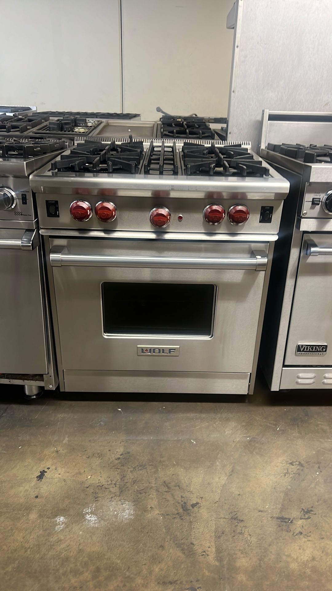 Wolf 30”Wide All Gas Range Stove Stainless Steel 4Burners 