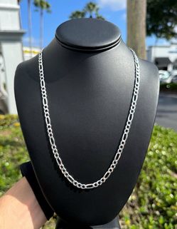 New Jewelry .925 sterling silver Figaro link chain necklace 22” 5.00mm