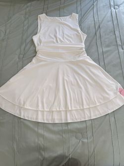 White Sleeveless Fit and Flare Dress