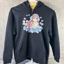 Hot Topic Cheers My Dear Graphic Zip Hoodie Black NWT Blythe Fashion Doll 2sizes Available  XL-2XL
