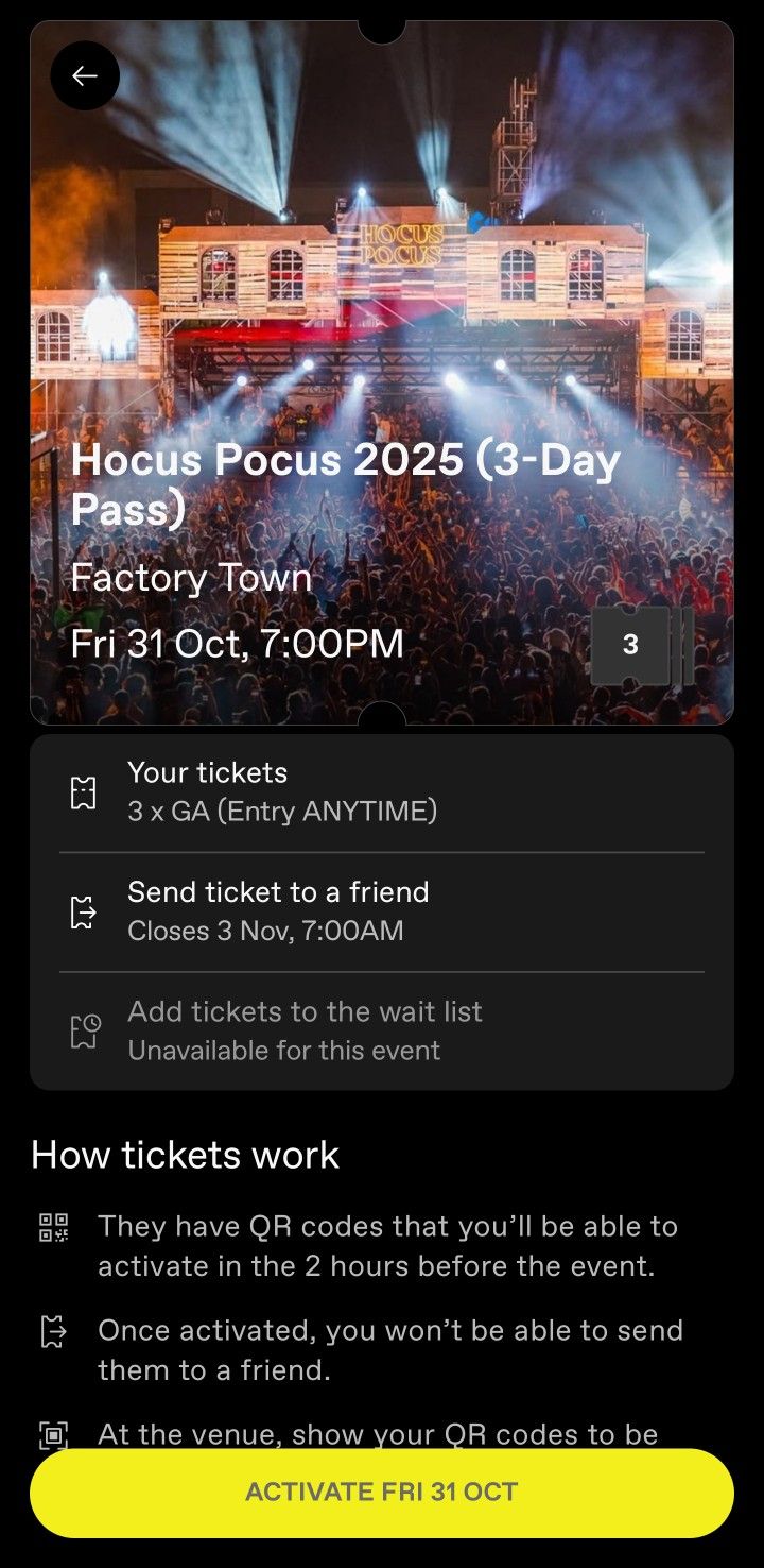 Hocus Pocus Miami 3 Day Festival Halloween Anytime Tickets Factory Town 