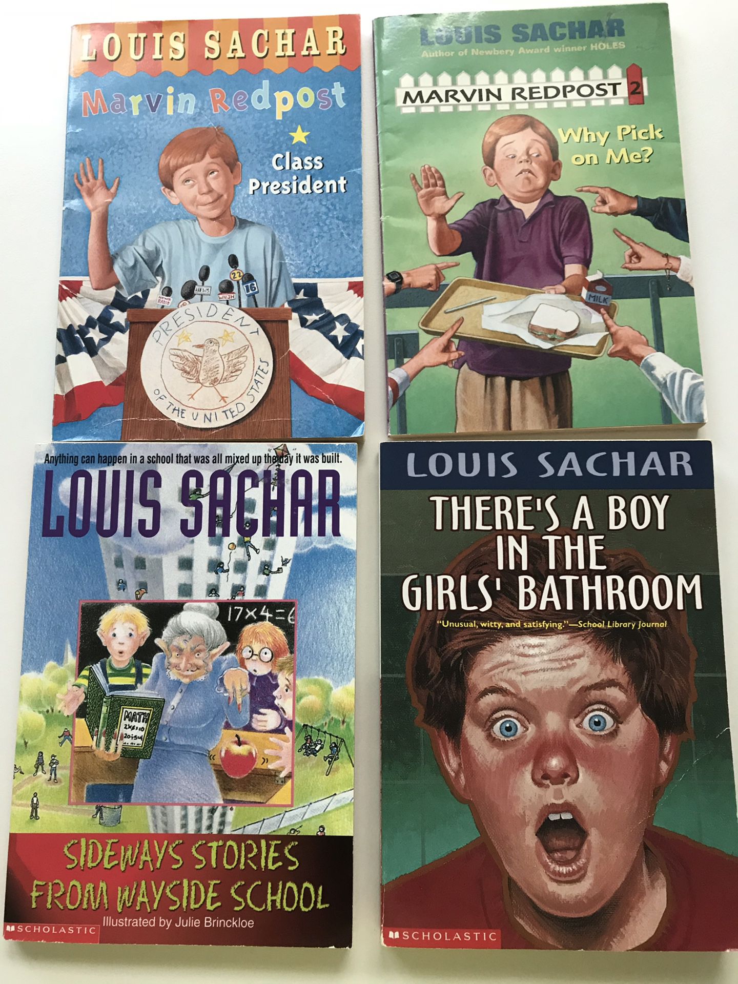 4x Louis Sachar Books: Sideways Stories From Wayside School