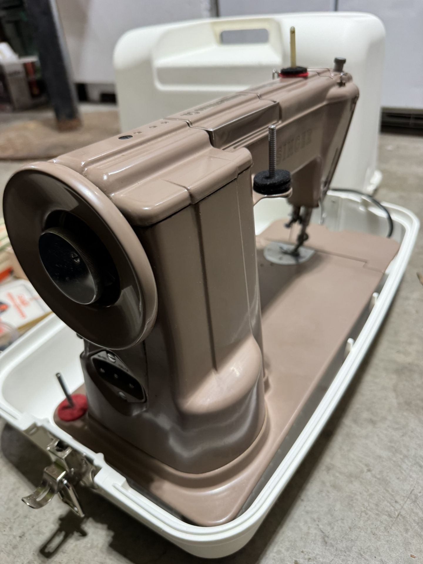 Singer 301A Electric Sewing Machine With Case And Attachments 