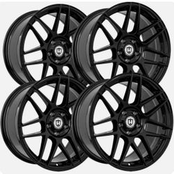 (Set of 4) Curva Flow Forged CFF300 18x8.5 5x120 +35mm Gloss Black Wheels Rims