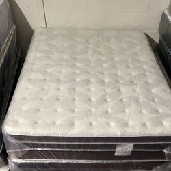 Queen Size Mattress 14 Inch Thick With Pillow Top Of Gran Comfort And Box Springs New From Factory Available All Sizes Same Day Delivery