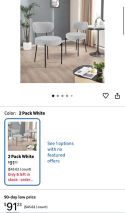 2 Pack White Boucle Chairs