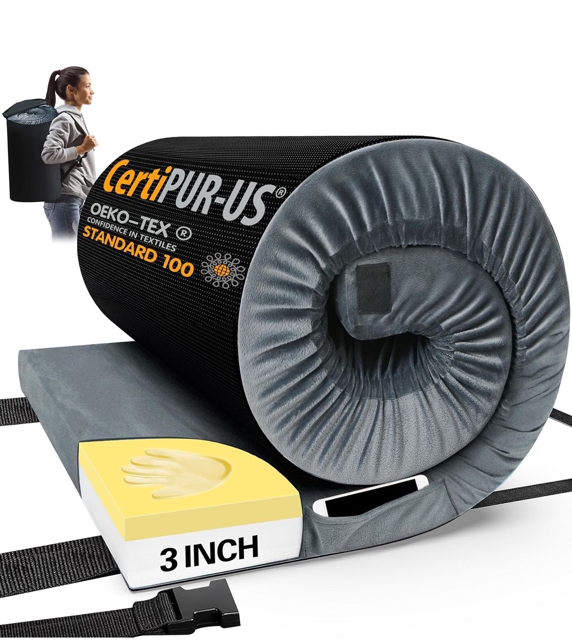 Memory Foam Camping Mattress Twin Size