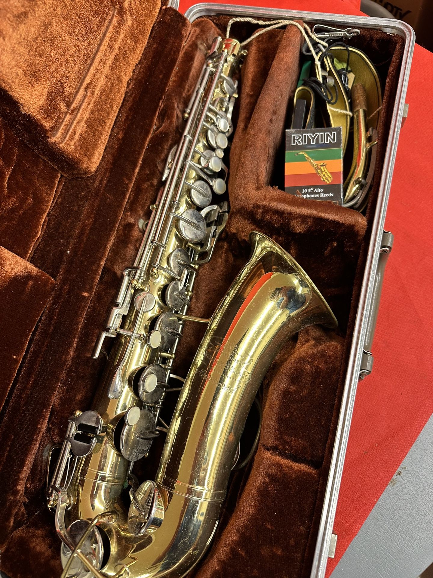 Buescher Alto Saxophone with New Box of Reeds