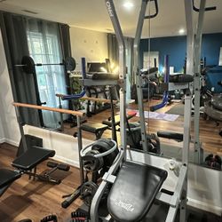 Steel Squat Stands(weights/barbell NOT INCLUDED)+ Power Tower – $140 (Great Condition!)