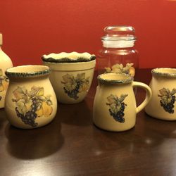 Italian Fruit Pottery Collection (6 Items)
