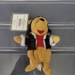 Disney Store Mini Bean Bag Plush Winnie The Pooh Dressed As A Pilot 8" NWT