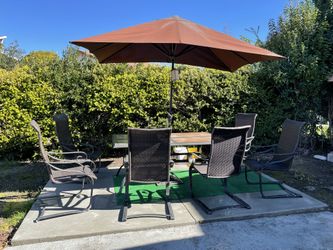 7-Piece Outdoor patio Dinning Set With Patio Umbrella 