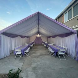 Rent Tent Drapping Chairs Tables Tables 
Chandelier tablecloth 
10x10 ,10x20, 10x30 
20x20, 20x30 , 20x40 
To book: 
Size: 
Event date: 
City: 
Colors