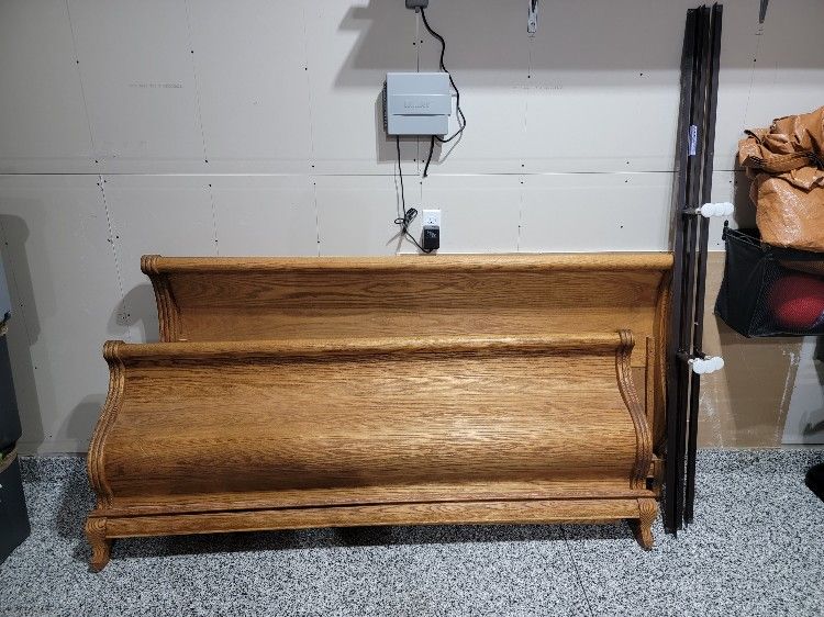 King Sleigh Bed with Box Springs