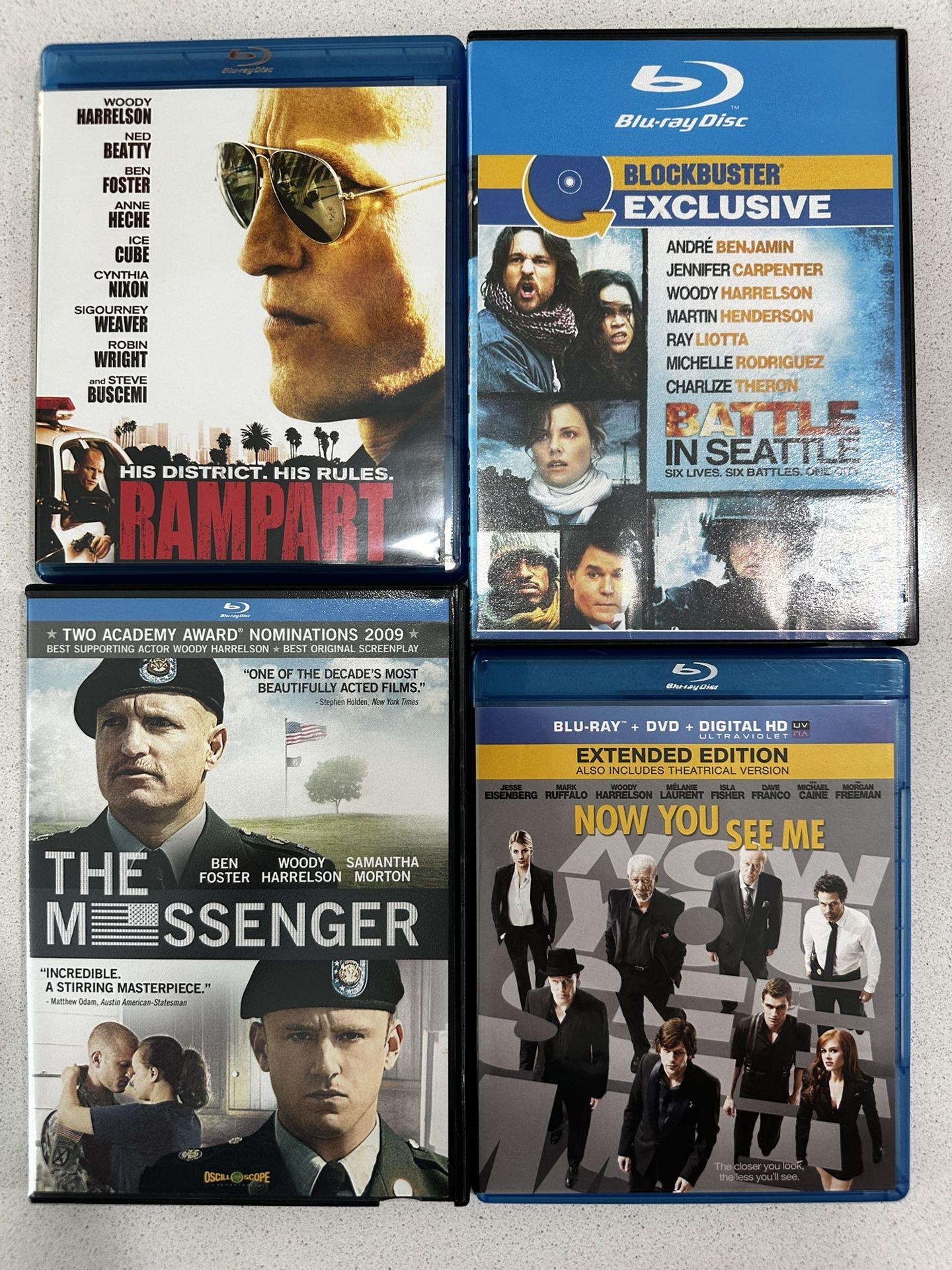 Set Of 4 Blue Ray DVD Starring Woody Harrelson.