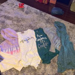 Girls Size 14 Tops And Pajama Bottoms 