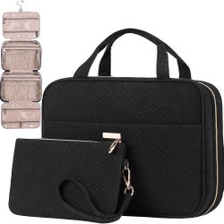 WACNRHXG Toiletry Bag for Women with Hanging Hook Makeup Accessories Cosmetic Bag Travel Size Toiletries Water Resistant Organizer Full Sized Containe