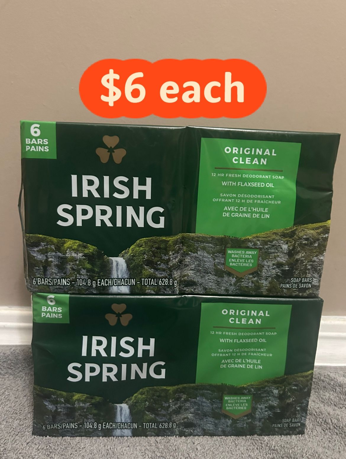 Irish Spring Soap Bar 6ct