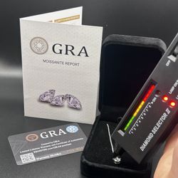 Authentic D/VVS1 1CT Moissanite Stud Necklace (6.5mm) | 925 Silver | GRA Certified