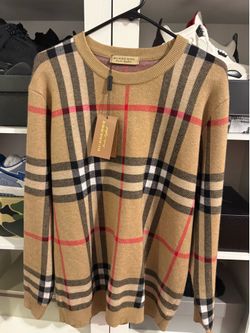 New Burberry checkered long sleeve medium