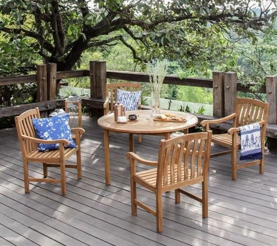 Cambridge Casual 5-Piece Wood Outdoor Dining Set