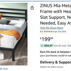 ZINNUS Full Size Bed Frame 