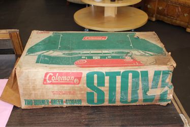 Vintage Coleman 413G Two-Burner Camp Stove with Box