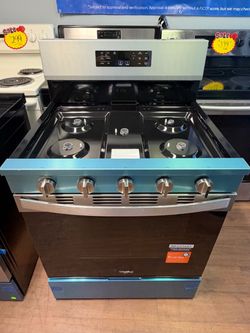 New Whirlpool 5 Burner Gas Range With Air Fry And Self Clean