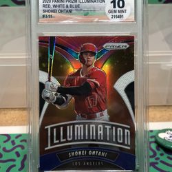2020 Panini Prizm Illumination Red, White and Blue Shohei Ohtani Gem Mint 10