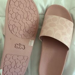Pink Coach Slides Size 9 Womans