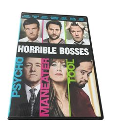 Horrible Bosses (DVD, 2011) Jennifer Aniston  This DVD of "Horrible Bosses" features Jennifer Aniston, Kevin Spacey, and a star-studded cast in a hila