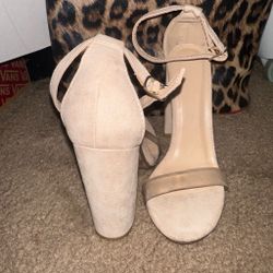Cream & tan high heels