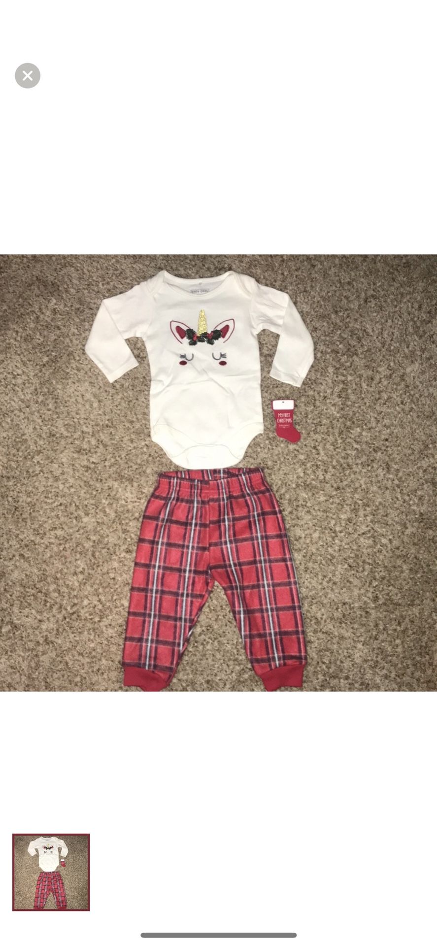 Baby gear my first christmas unicorn onesie fleece pants 6-9m