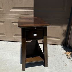 Side Table With Hidden Power Outlet