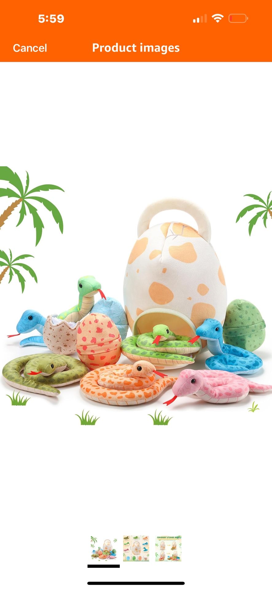 $10-12 Piece Snake, Stuffed Animal Toy