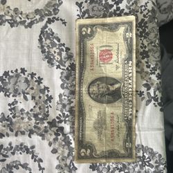 2$ Bill With Red Stamp 
