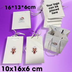 OccasionALL 12 Piece 6.3x2.36x4.7Extra Small White Paper Bags