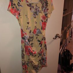 Spring Yellow Floral Maternity Dress