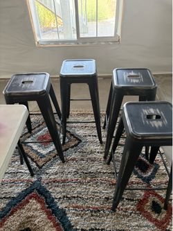 4 metal stools - 4 for $75