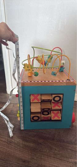 Wooden Kids Activity Cube with Bead Maze