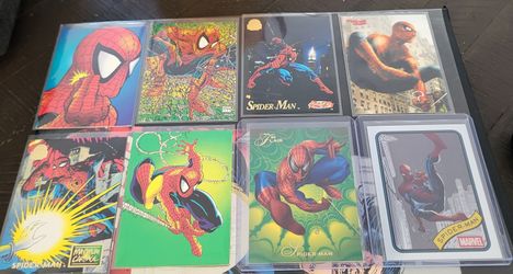 Marvel cards spiderman lot (8) fleer chrome topps universe 1990s-2025