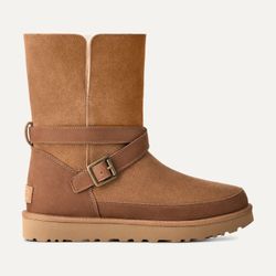 UGG New Chestnut Classic Short Bellina Belted Boots Size 9 Great Christmas Gift