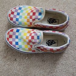Size 13 Child Van's Rainbow Checkerd 