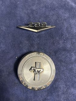 66 Ford Mustang gas cap and 289 badge