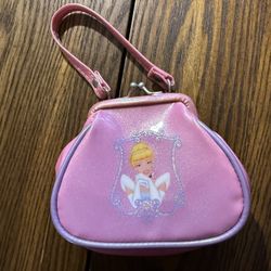 Cinderella Child’s Purse. Like New. Includes Vinyl Cinderella Figurine. 