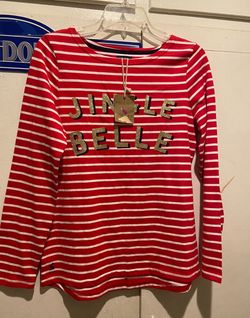 Joules Clothing Great Britain Jingle Belle Long sleeve Striped Xmas Shirt
