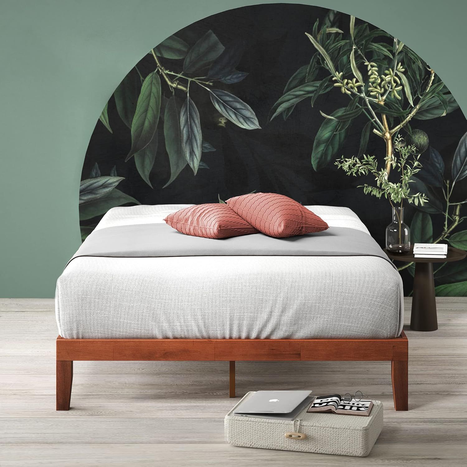 Queen Size Wood Platform Bed Frame - Cherry