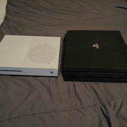 PS4 Pro And Xbox 1 No Controller Or Cables Just Console