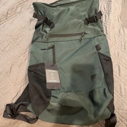 Brand New Roll-Top Backpack – Forest Green, Never Used